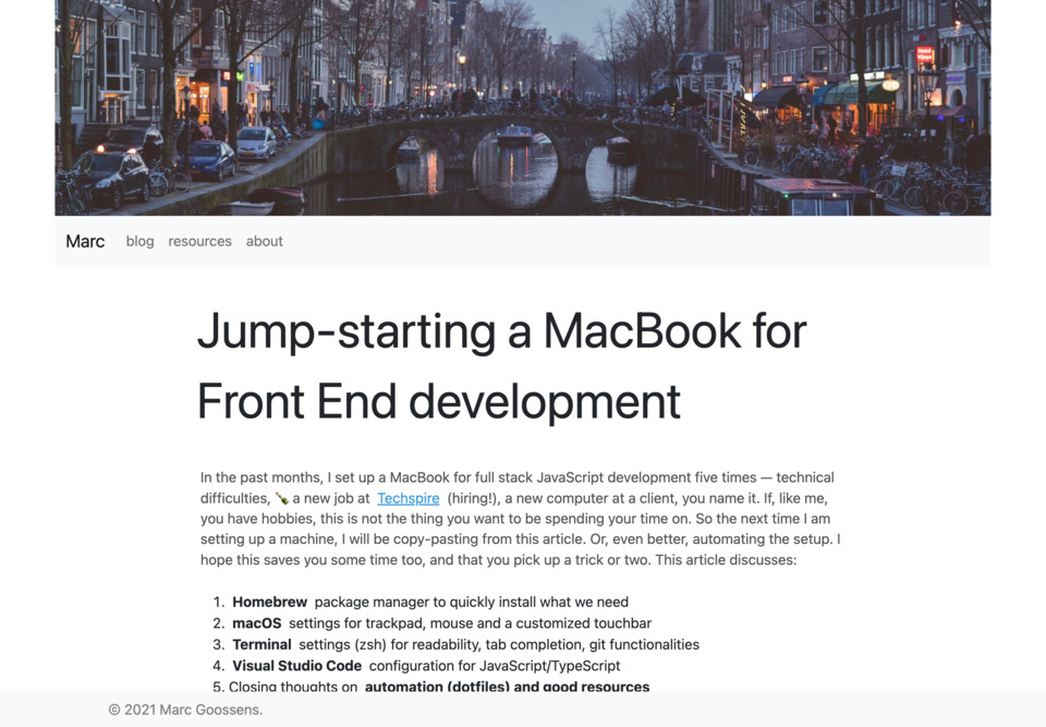 Screenshot of Angular blog: Markdown